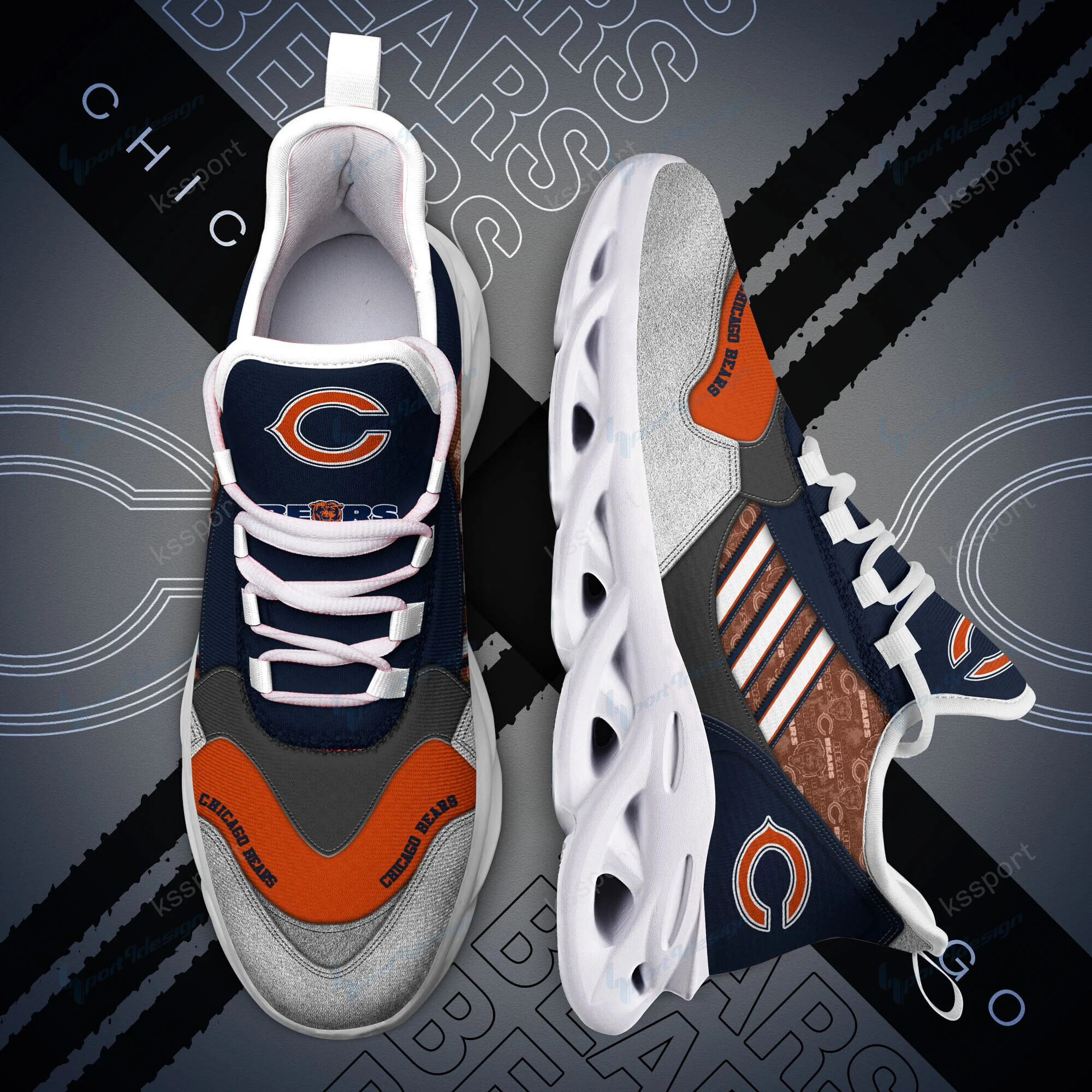 Chicago Bears Yezy Running Sneakers Bg759