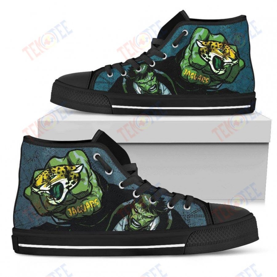 Mens Womens Jacksonville Jaguars High Top Shoes Hulk Punch 3D Printable TMT221