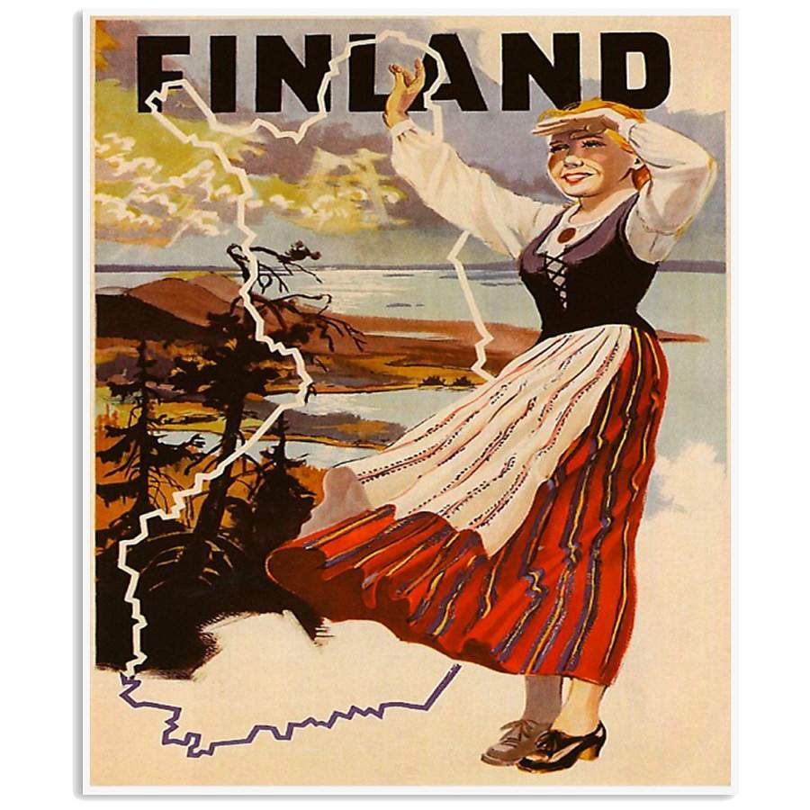 Finland Vintage Travel Gift Vertical Poster