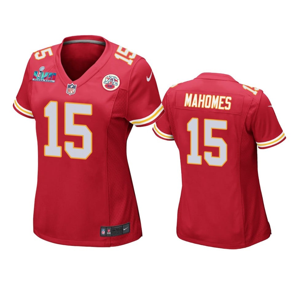 Patrick Mahomes 15 Kansas City Chiefs Super Bowl Lvii Game Jersey – Women Red