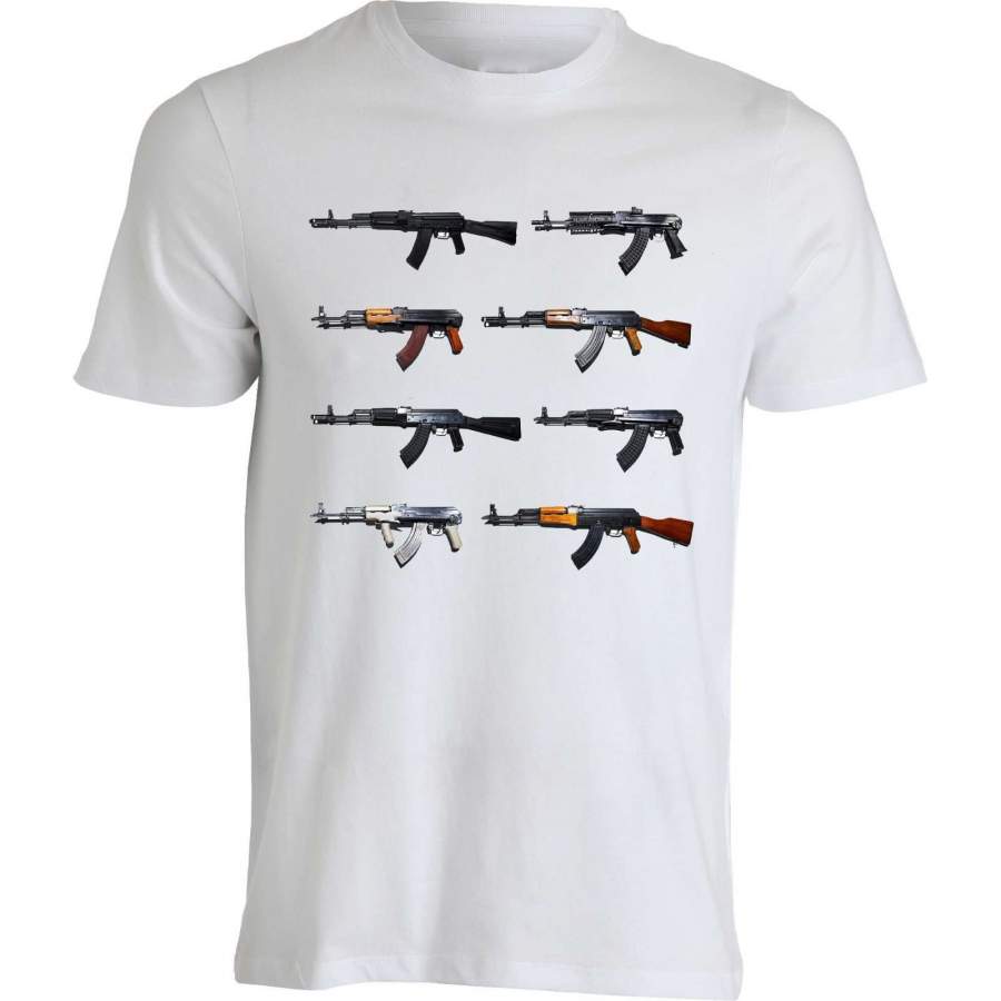 Russian Vintage Gun Ak47 Kalashnikov Dope Printed White Cotton Men’S T-Shirt Top