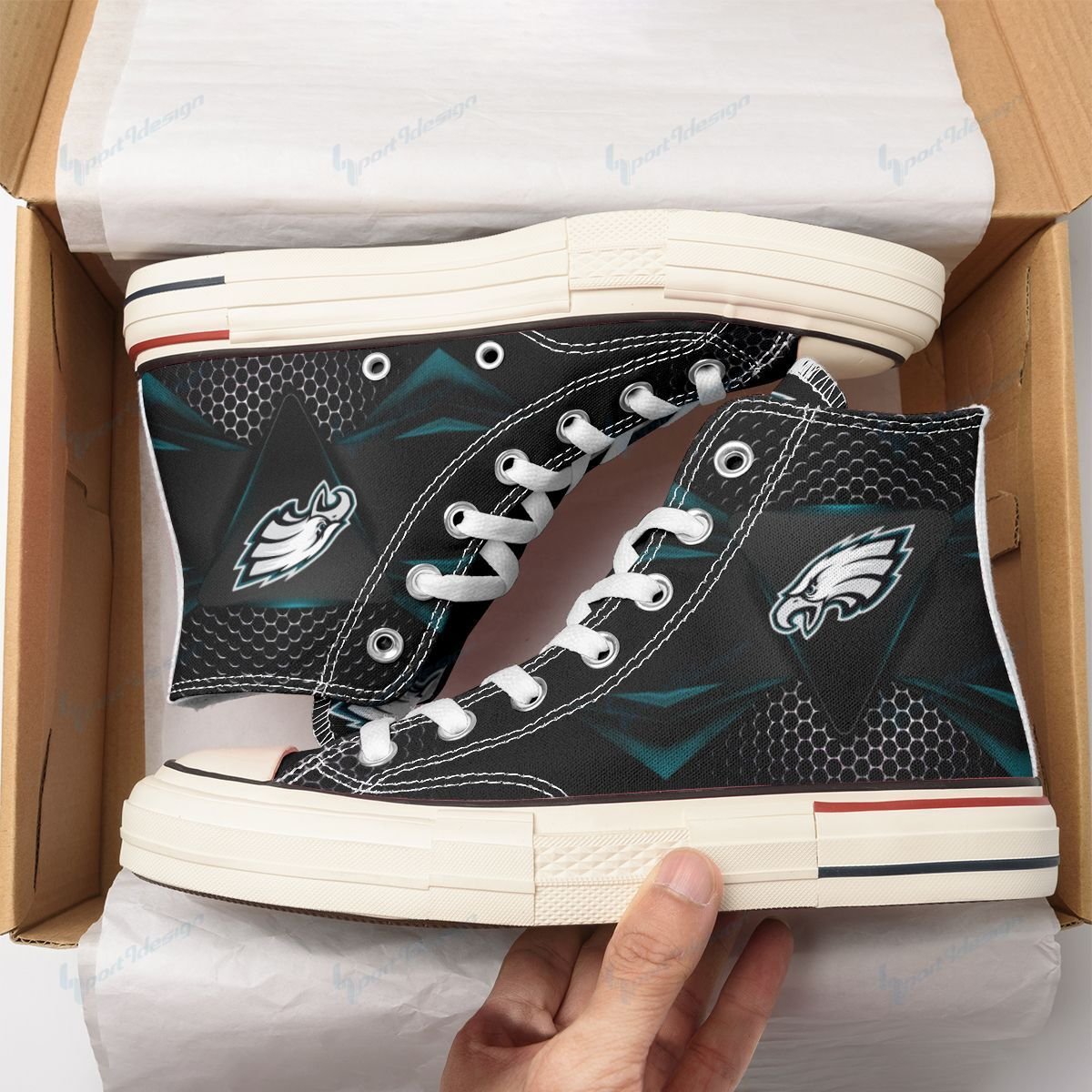 Philadelphia Eagles New High Top Canvas Shoes 69