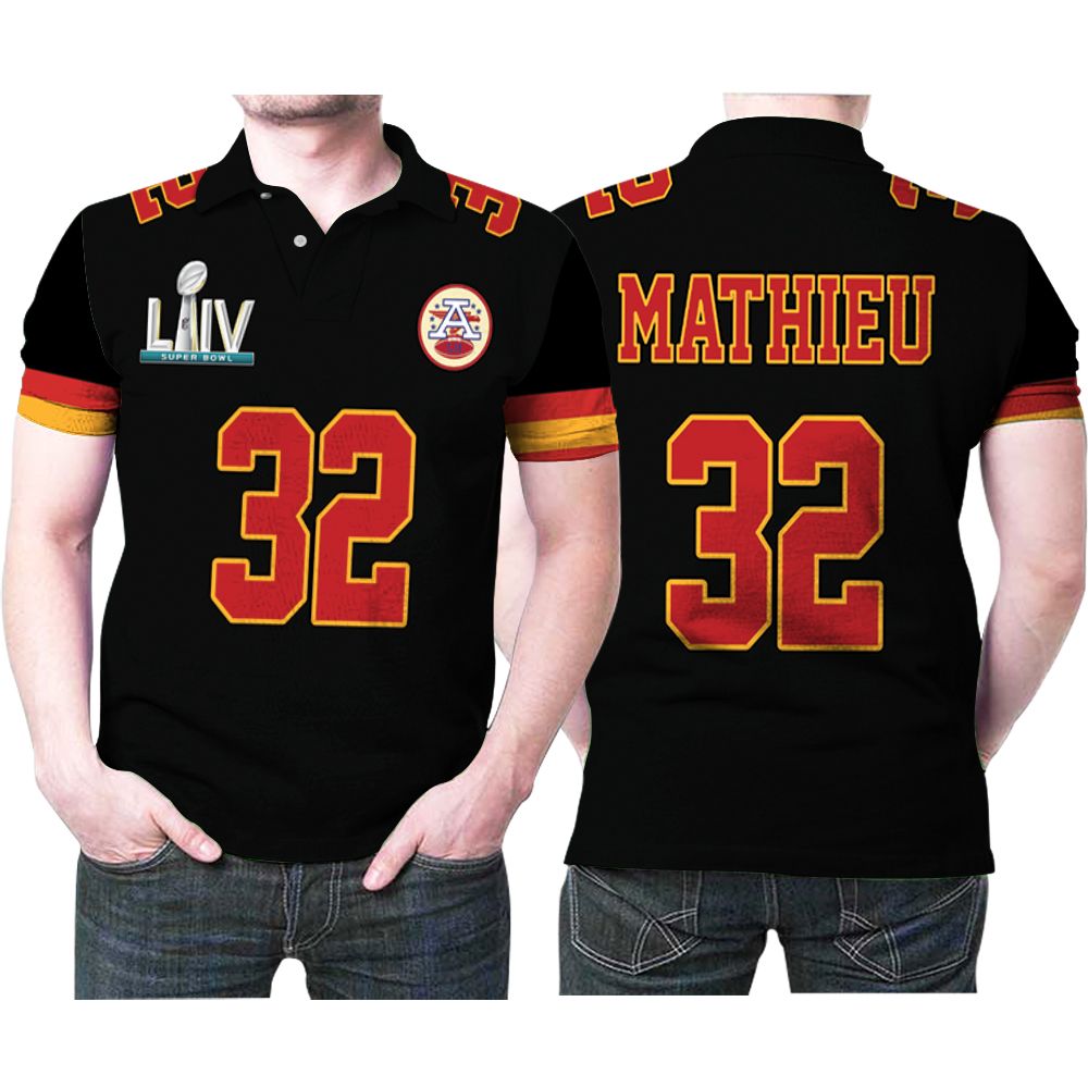 Kansas City Chiefs Tyrann Mathieu 32 Great Player American Football Black Jersey Style Gift For Chiefs Fans Polo Shirt