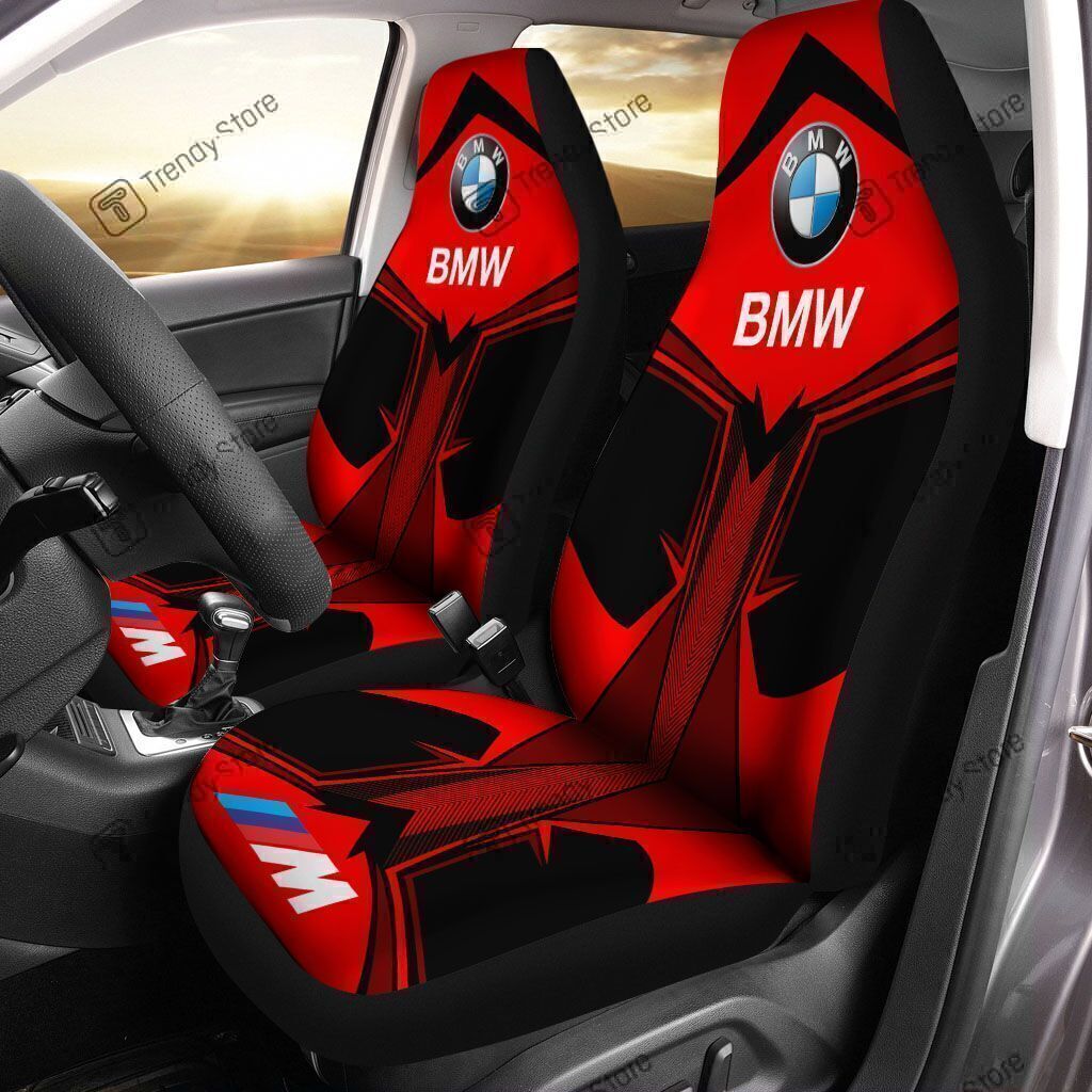 BMW CAR SEAT COVER (SET OF 2) VER 4 (RED)