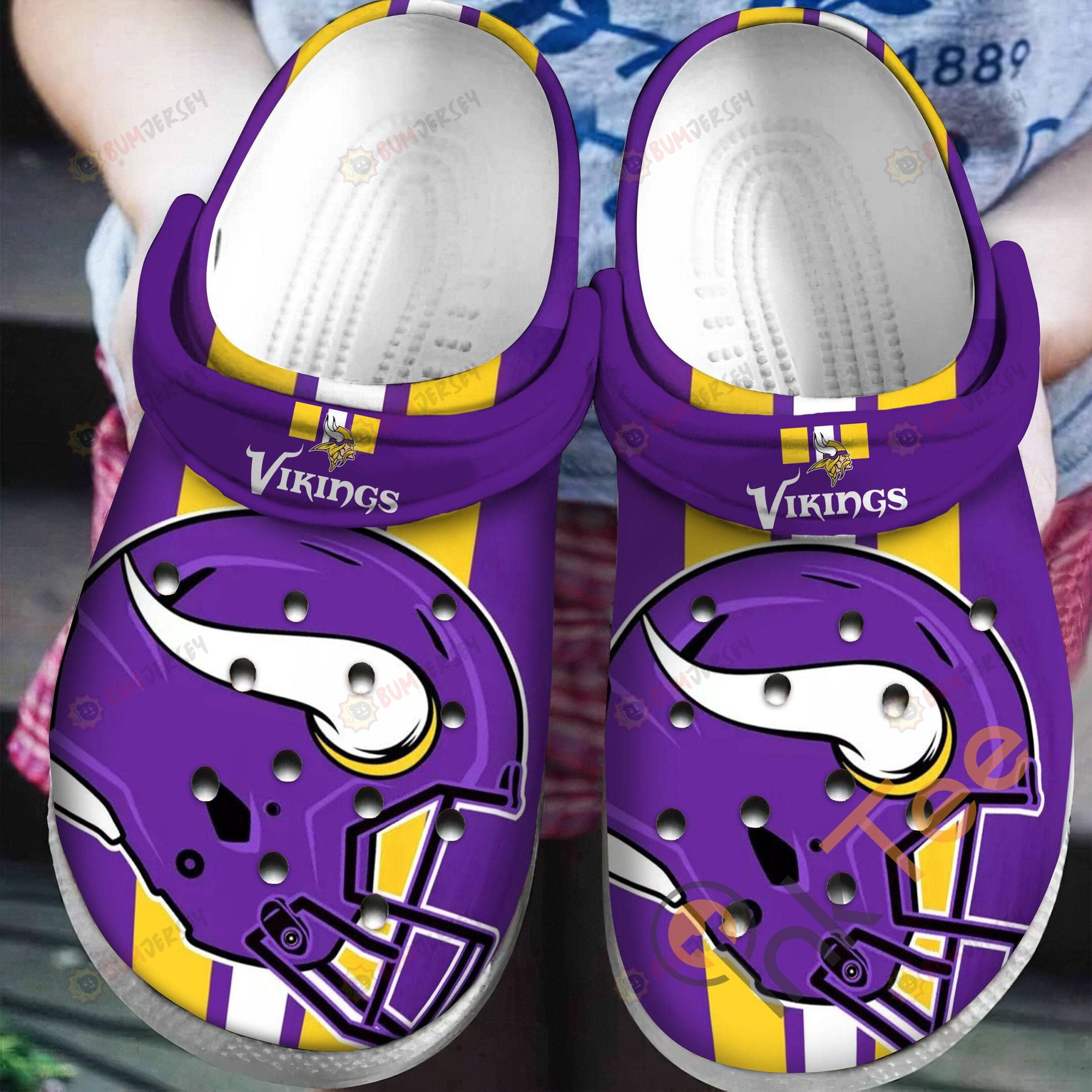 Minnesota Vikings Purple Crocs Crocband Clog Comfortable Water Shoes – Aop Clog