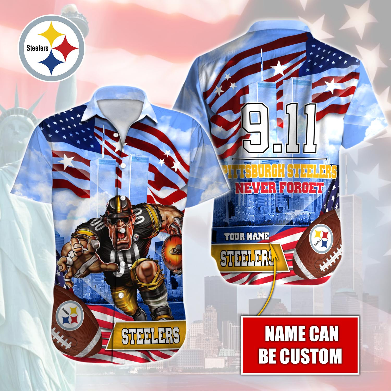 Pittsburgh Steelers Nfl-Hawaiian Shirt Custom T-41102