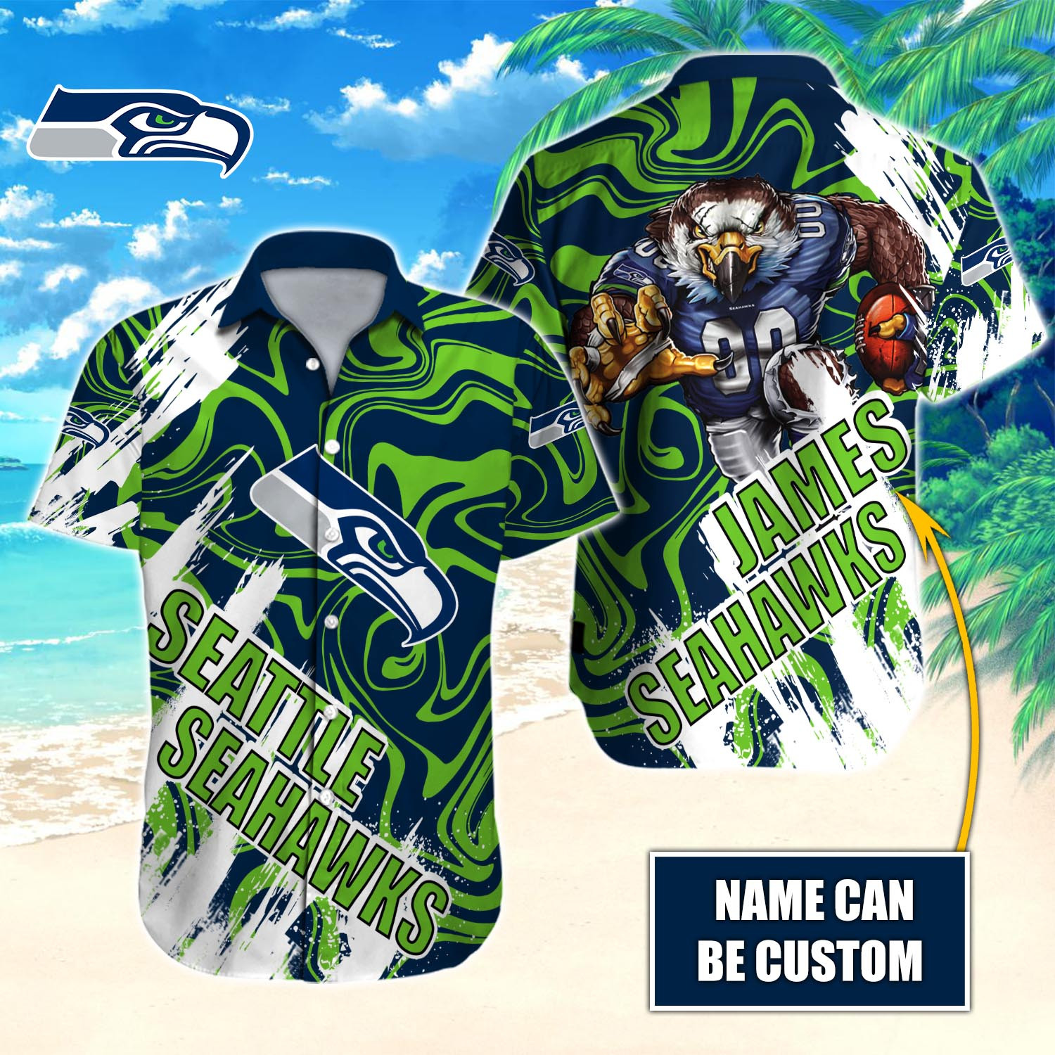 Seattle Seahawks Nfl-Hawaiian Shirt Custom T-40667