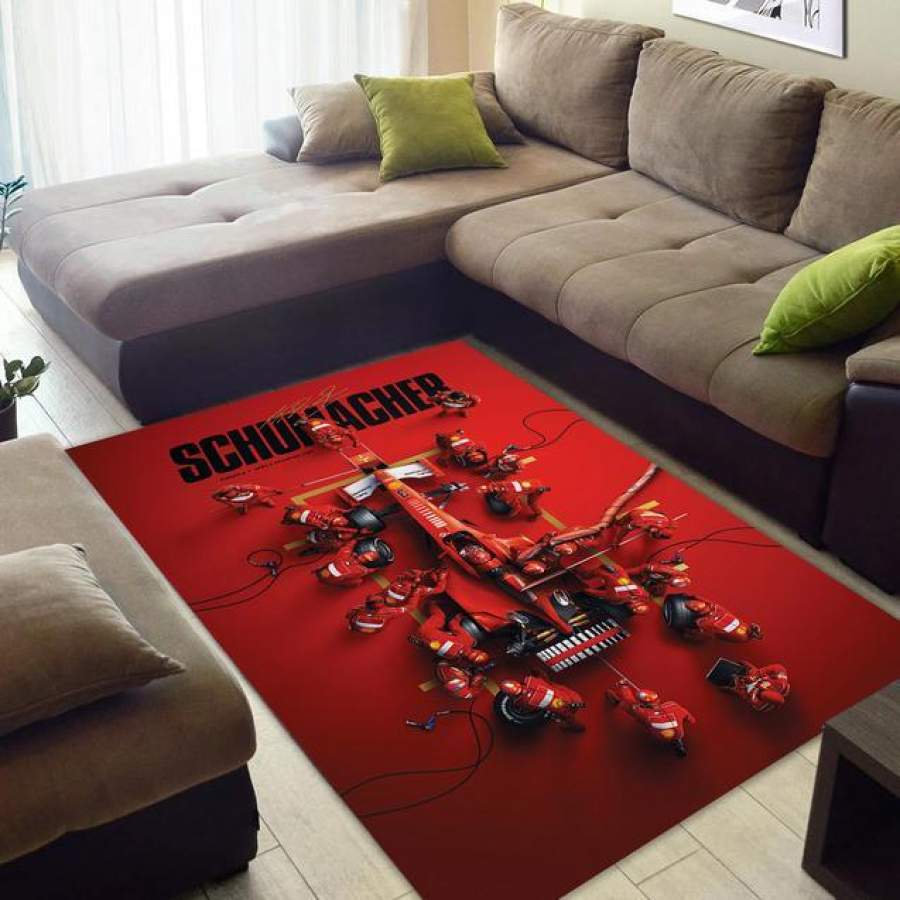 Michael Schumacher Ferrari F1 World Champions 2000 Area Rug – HOME DECOR – BEDROOM LIVING ROOM DECOR