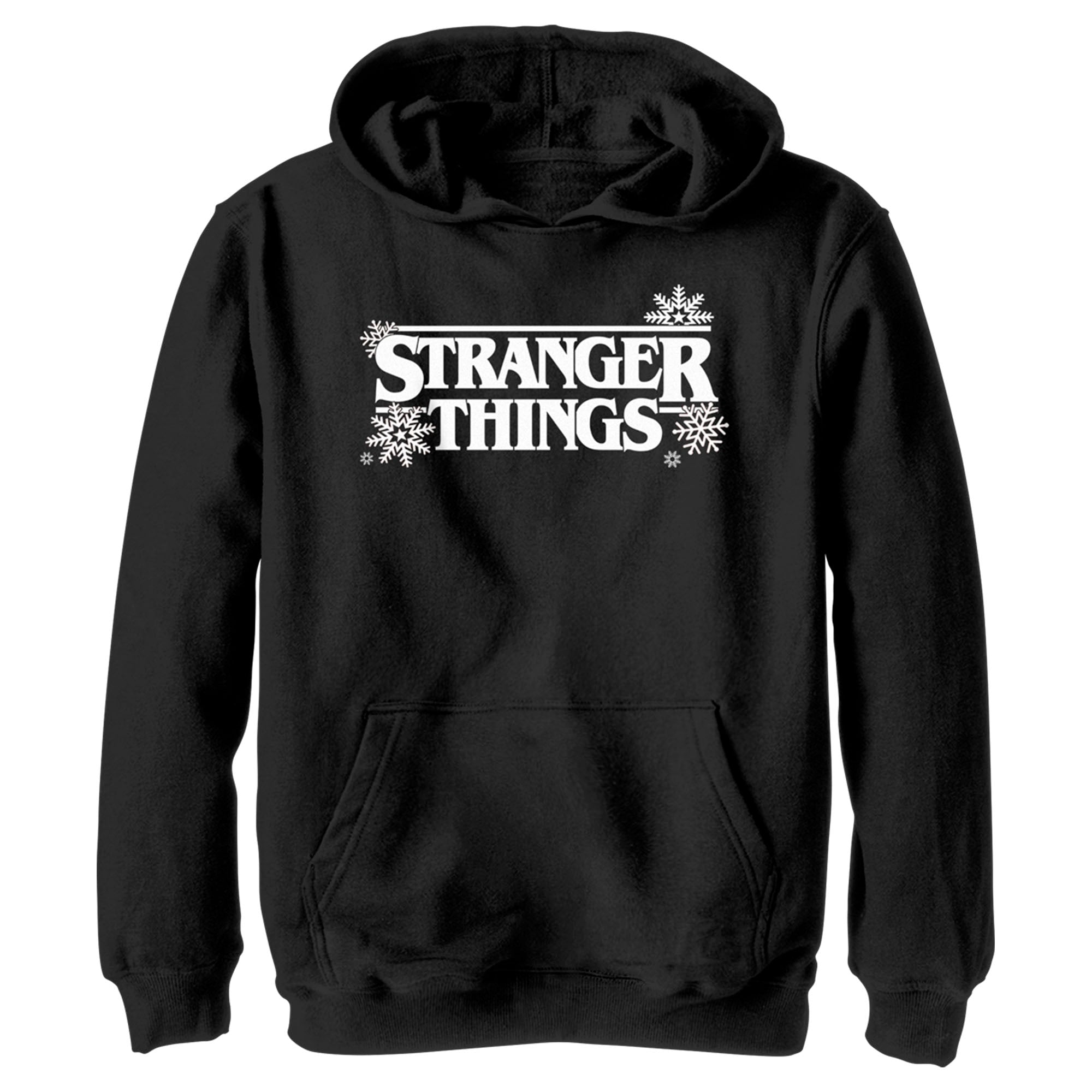 Boy’S Stranger Things Christmas Snowflakes Logo Pull Over Hoodie