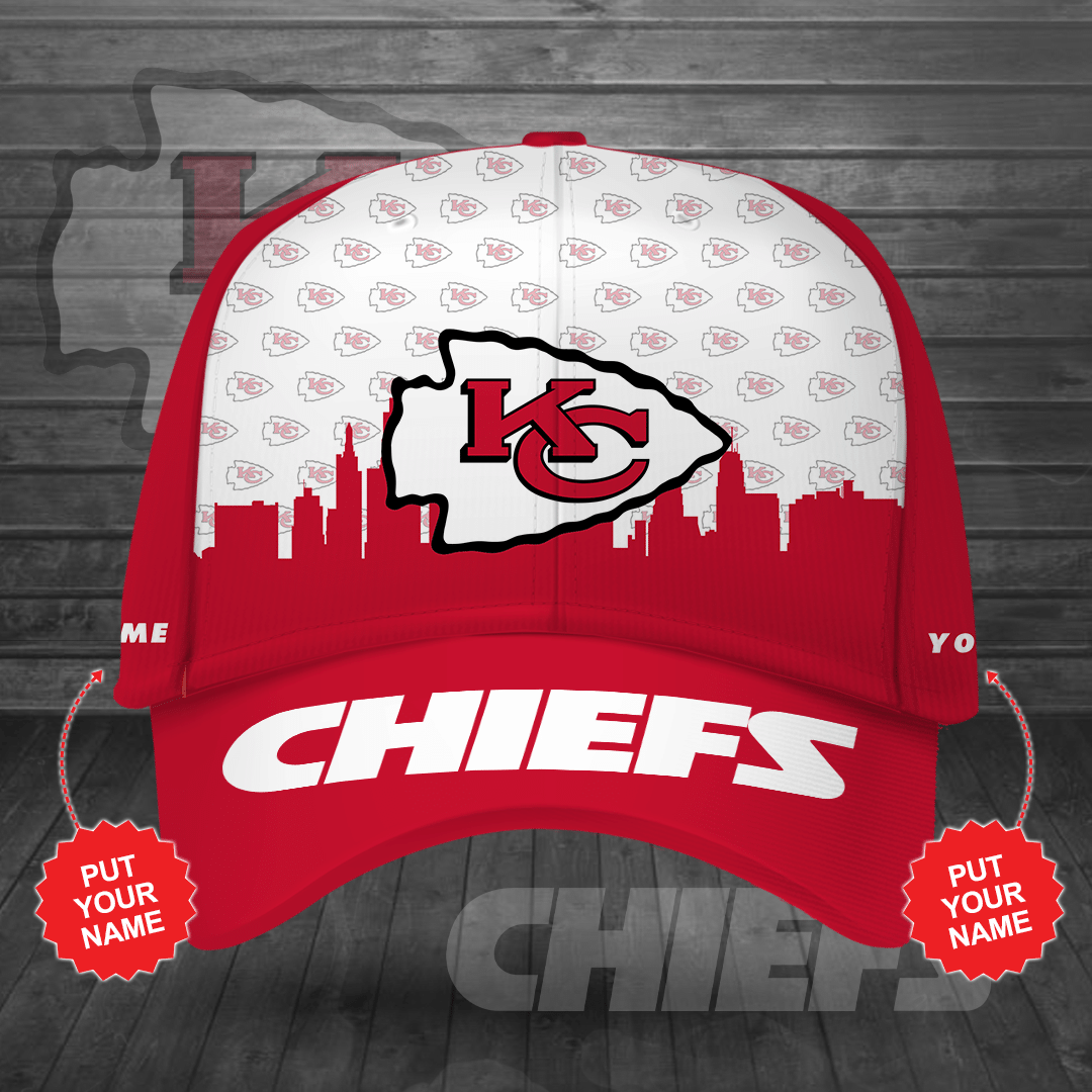 Personalized Kansas City Chiefs Football Team All Over Print 3D Baseball Cap-Red