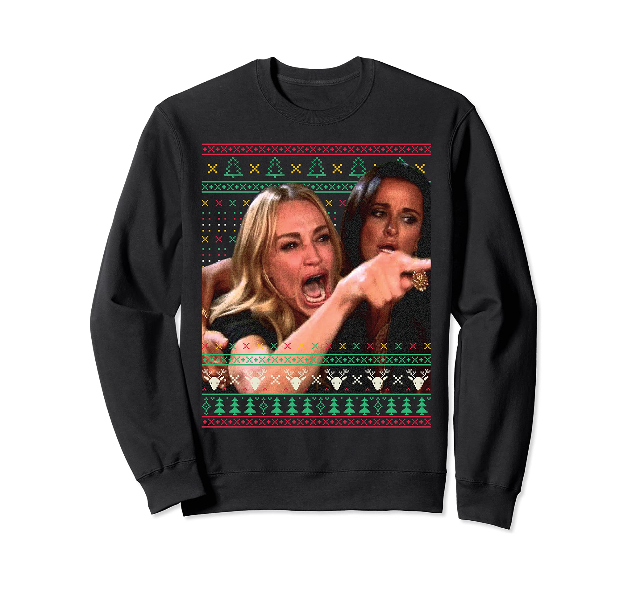 Woman Yelling At A Cat Ugly Christmas Sweater Meme Outfit Sweatshirt