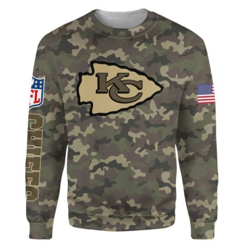 Kansas City Chiefs Camo 3D Full Printing T-shirt and Hoodie – Teasearch3D 140220