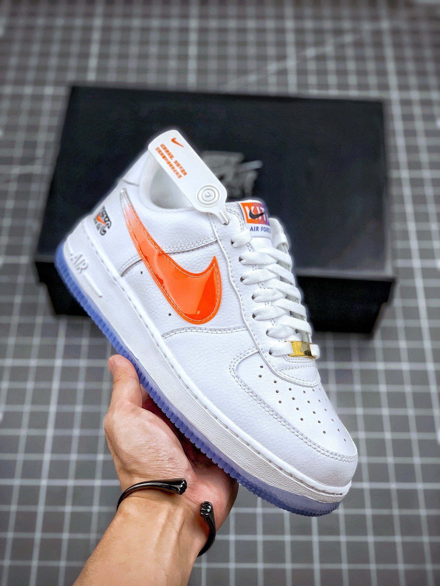 Kith x Nike Air Force 1 Low NYC WhiteRush Blue-White-Brilliant Orange 5340800