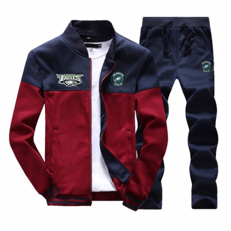 Philadelphia Eagles Sweatshirt +Sweatpants Mens Clothing 2 Pieces Sets Slim Tracksuit