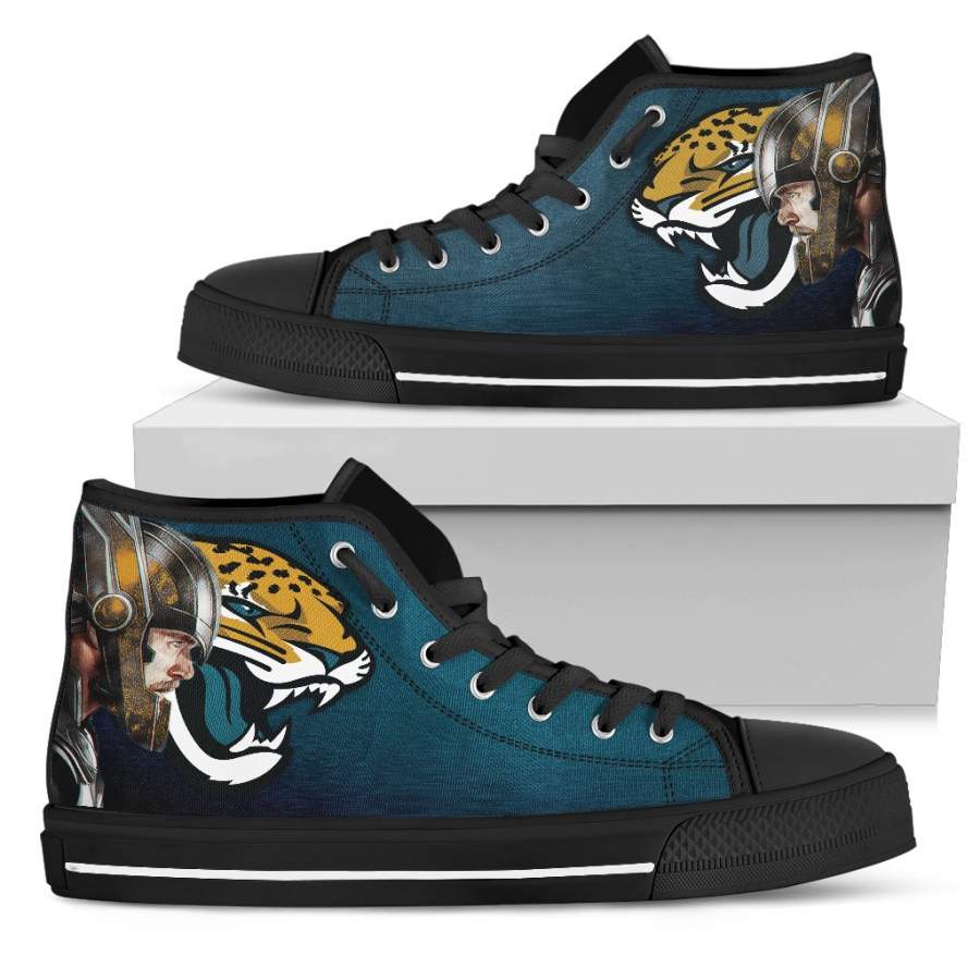 Thor Head Beside Jacksonville Jaguars High Top Shoes