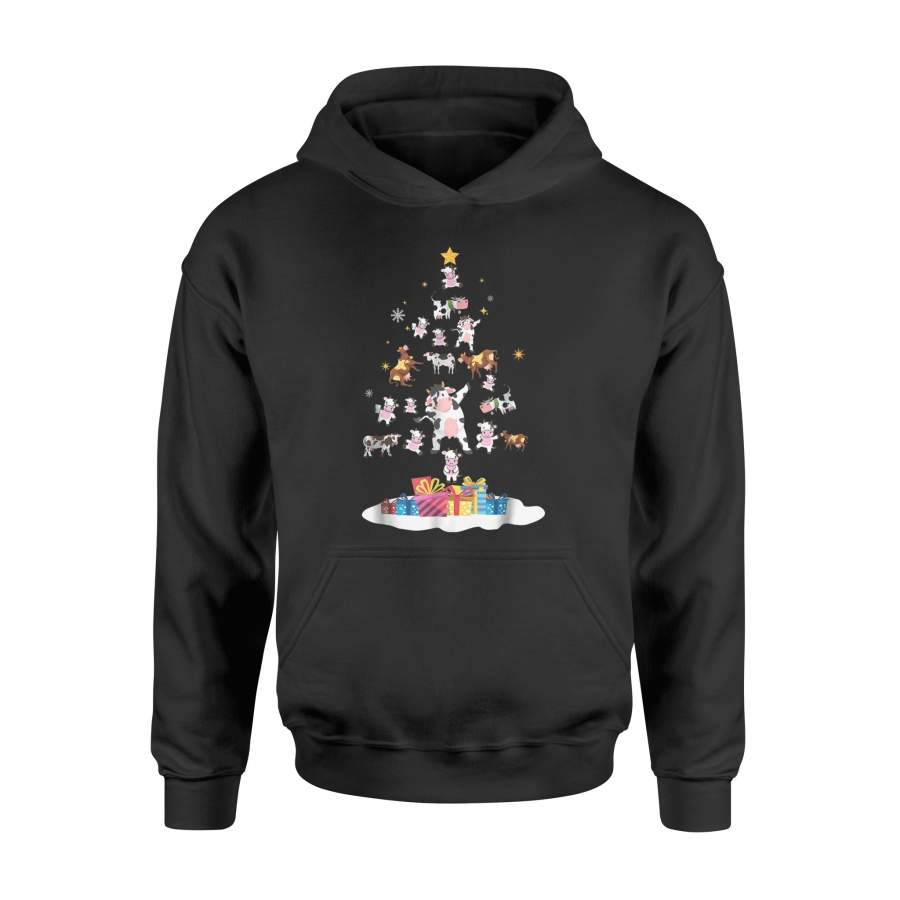 Cow Animal Christmas Tree   Christmas Gift   Hoodie