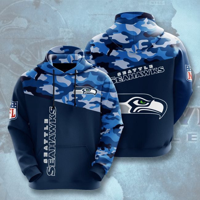 Seattle Seahawks Football Camo 70 Unisex 3D Hoodie Gift For Fans