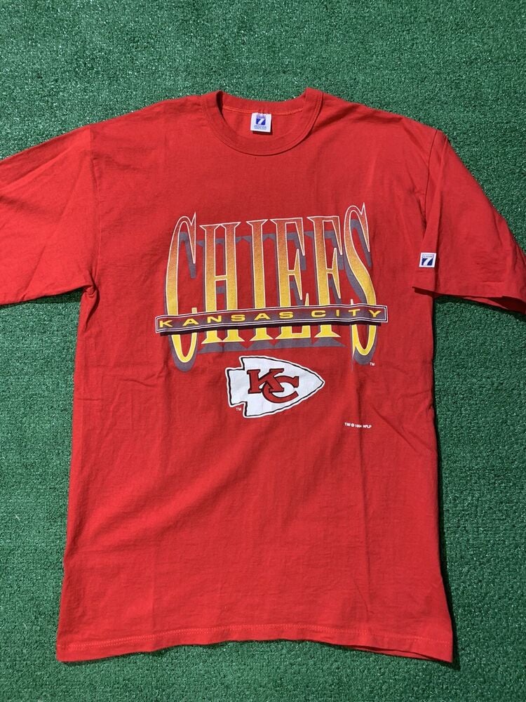 Vintage 90S Kansas City Chiefs Logo Red Graphic T Shirt