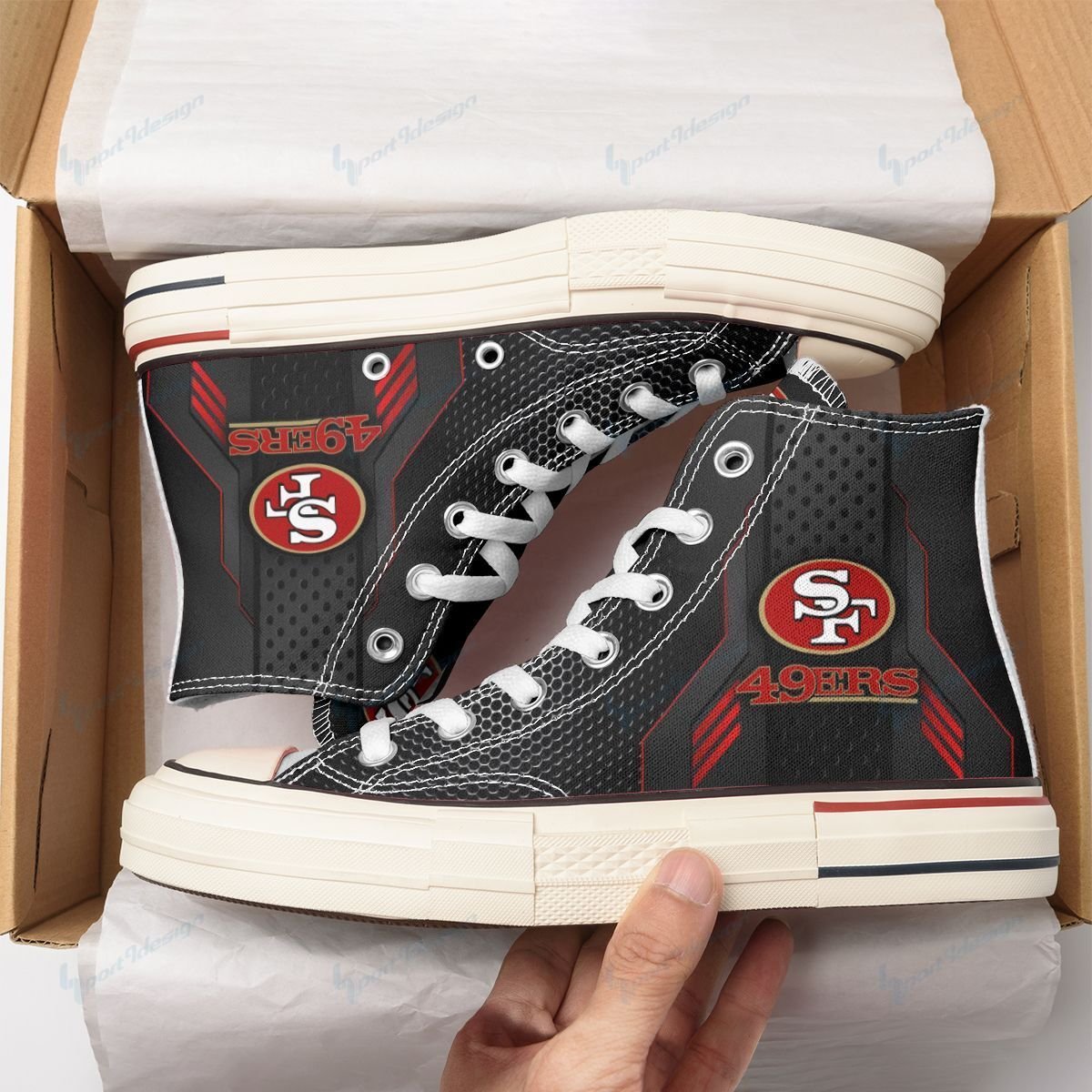 San Francisco 49ers New High Top Canvas Shoes 62