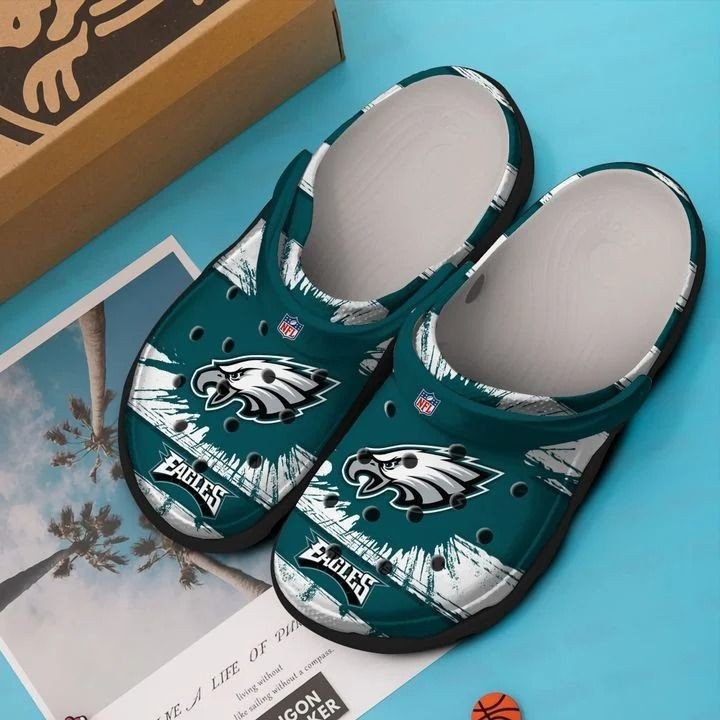 Philadelphia Eagles Dark Green Crocs Crocband Clog Comfortable Water Shoes