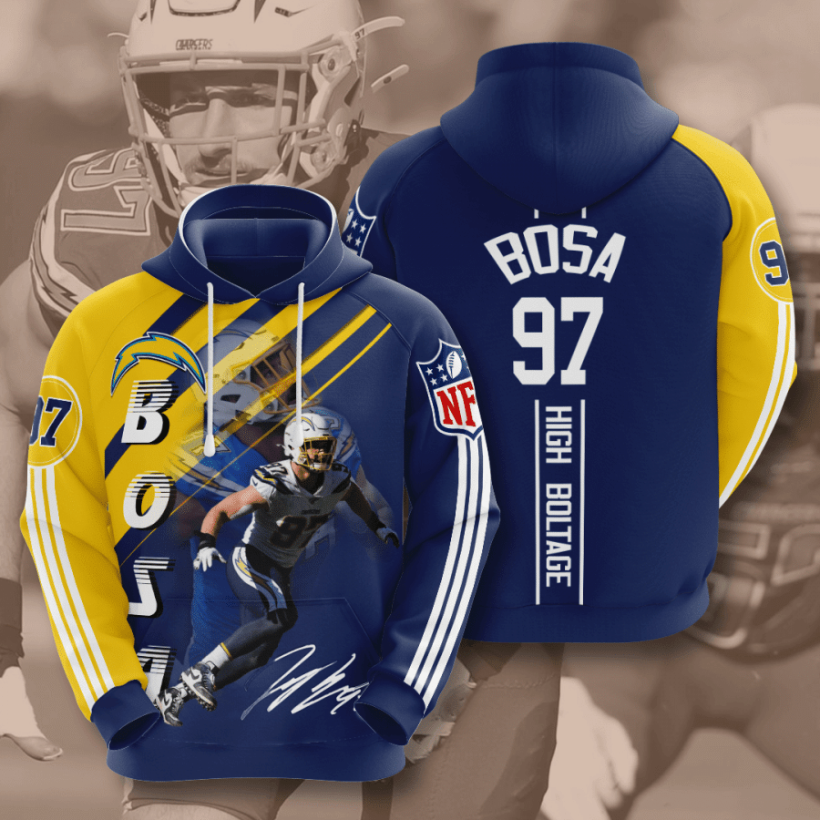 Los Angeles Chargers Joey Bosa 28 Unisex 3D Hoodie Gift For Fans