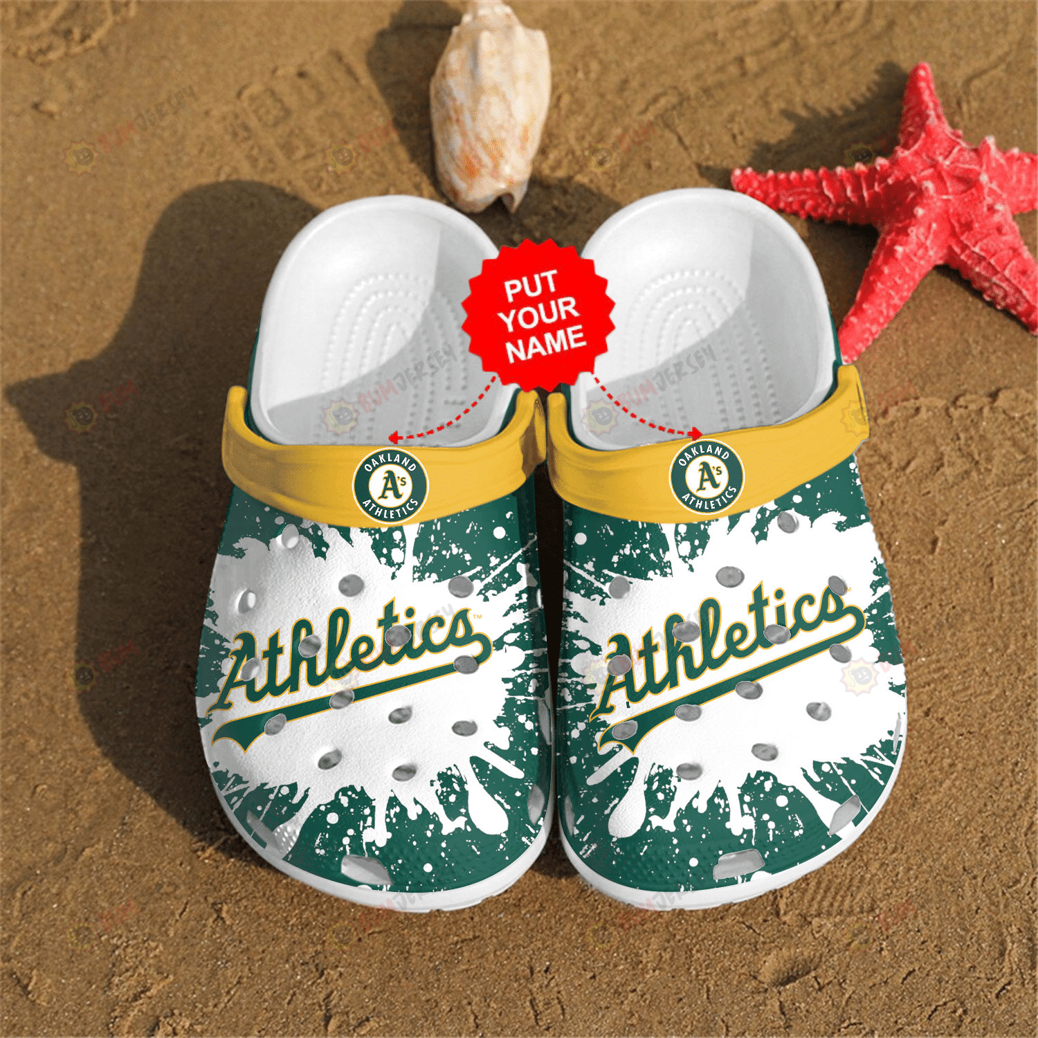 Oakland Athletics Custom Name Crocs Crocband Clog Comfortable Water Shoes – Aop Clog