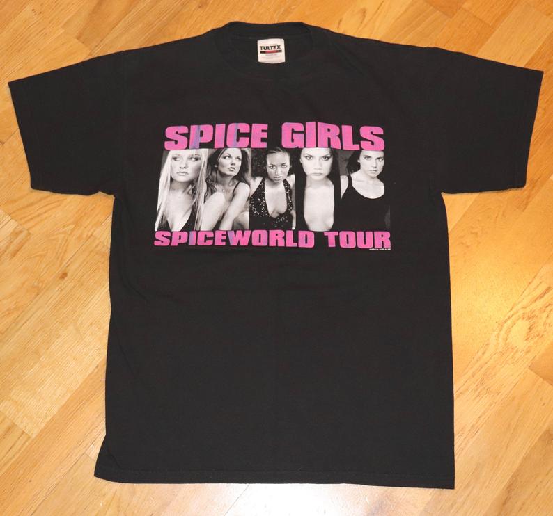 1990’s SPICE GIRLS vintage 1998 SpiceWorld Tour dance hip-hop concert tee t-shirt