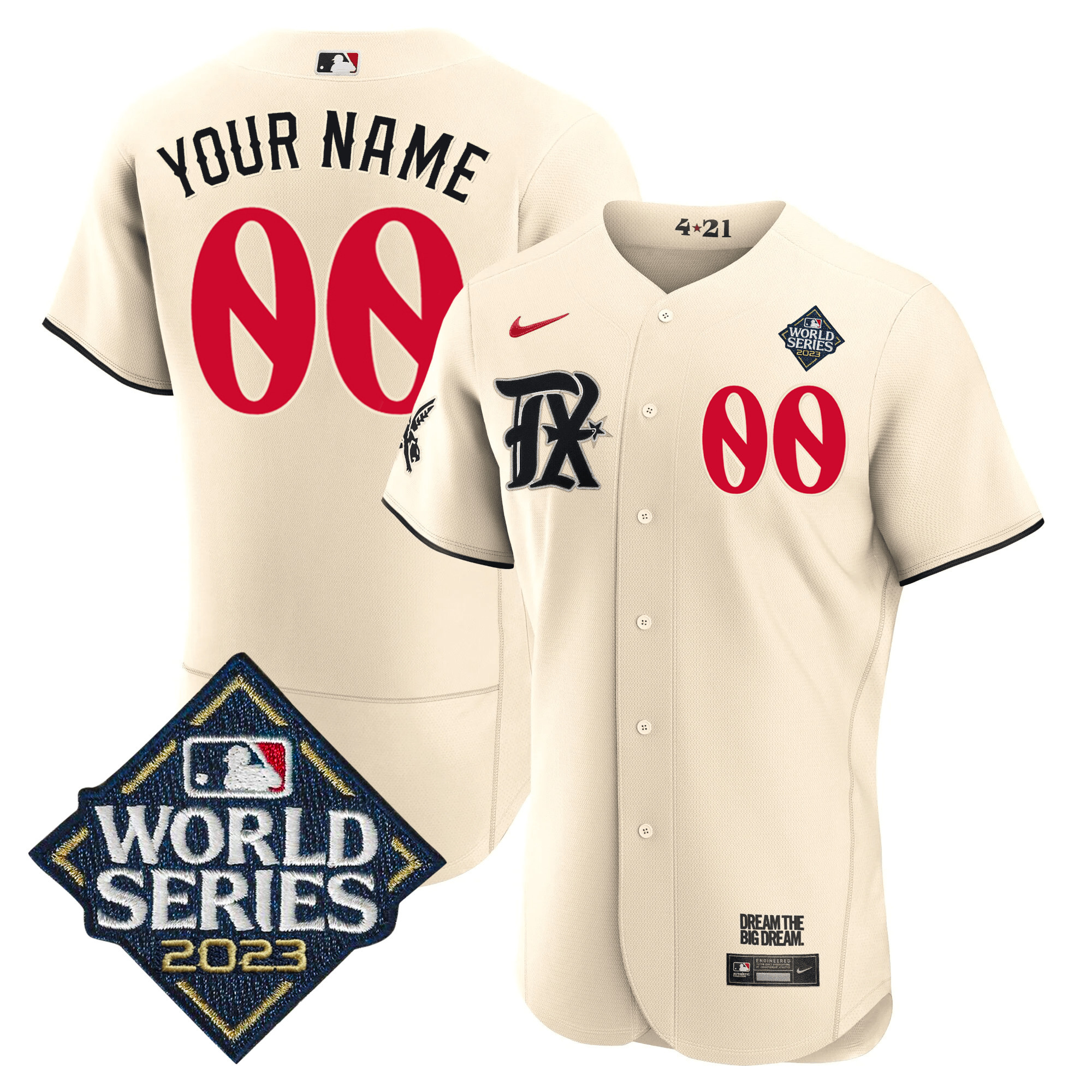 Texas Rangers City Connect 2023 World Series Patch Custom Jersey – All Stitched