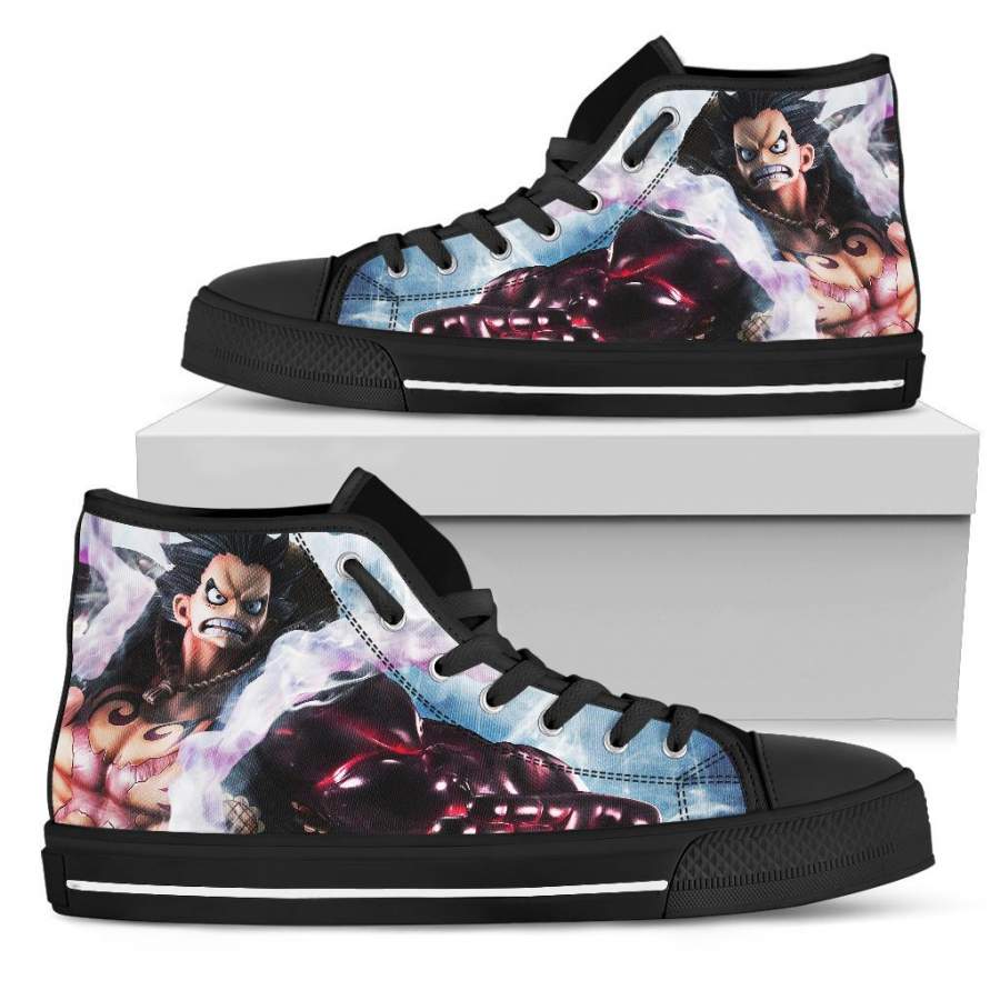 One Piece High Top Sneakers Luffy Straw Hat Gear 4 H03079