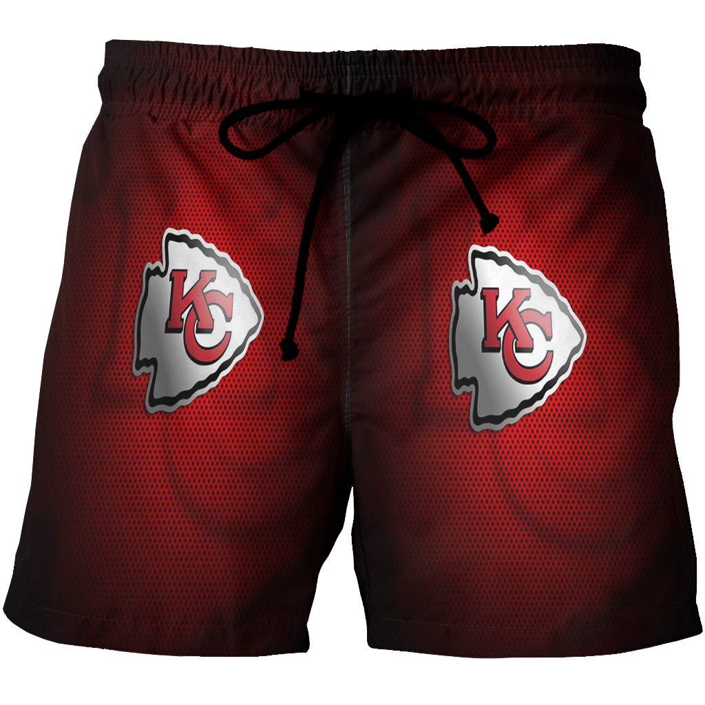 Kansas City Chiefs Emblem V5 3D All Over Print Summer Beach Hawaiian Short