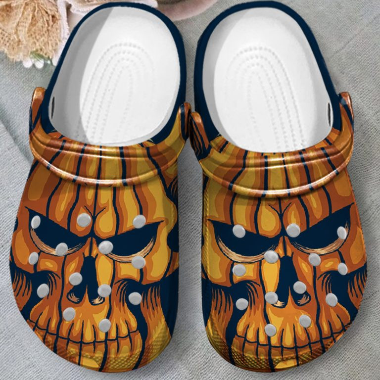 Pumpkin Skull Tattoo Clogs Crocs Shoes Gift For Halloween Thanksgiving – Pskull283