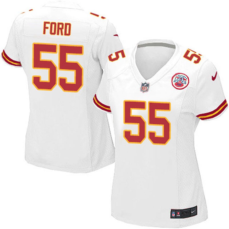 Women Dee Ford #55 Kansas City Chiefs White Away Game Jersey