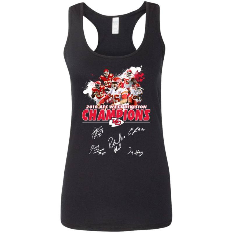 Kansas City Chiefs 2018 Afc West Division Champions Shirt G645rl Gildan Ladies’ Softstyle Racerback Tank