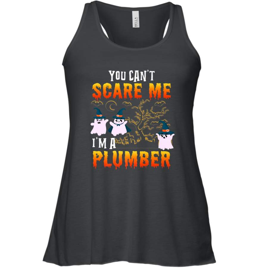 You Can’t Scare Me I’m A Plumber T Shirt Plumber Halloween Women’s Racerback Tank