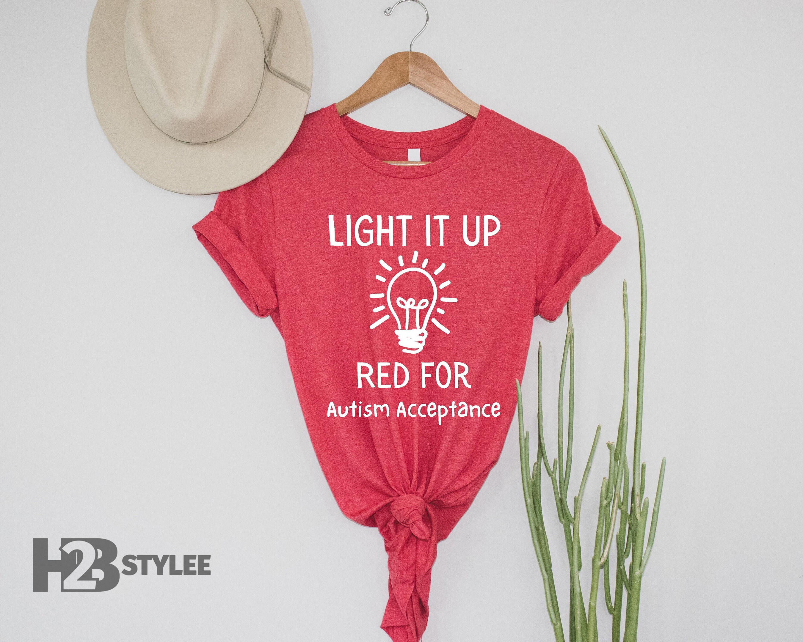 Light It Up Red For Autism Awareness Support Gift Neurodiversity Special Education Unisex T Shirt, Sweatshirt, Hoodie