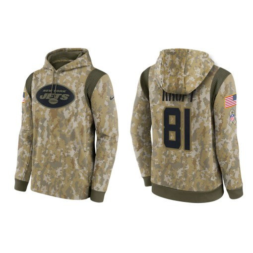 Tyler Kroft New York Jets Camo 2021 Salute To Service Veterans Day Therma Pullover Hoodie