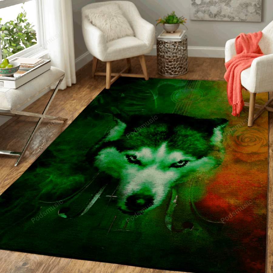 Wolf Violin Music – Animal Art Art For Fans Area Rug Living Room Carpet Floor Decor