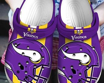 Minnesota Vikings Crocs Crocband Clog Clog Comfortable For Mens And Womens Classic Clog Water Shoes Comfortable