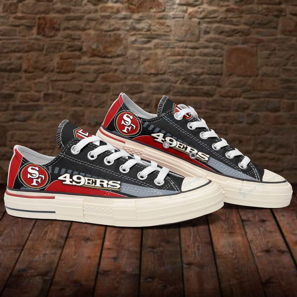 San Francisco 49ers New Low Top Canvas Shoes 05