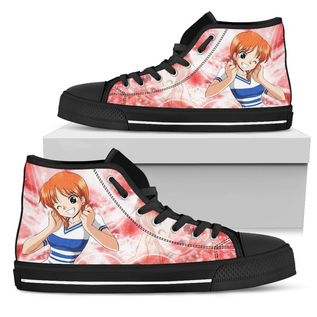One Piece Anime High Top Sneakers Nami Sparkle Wings