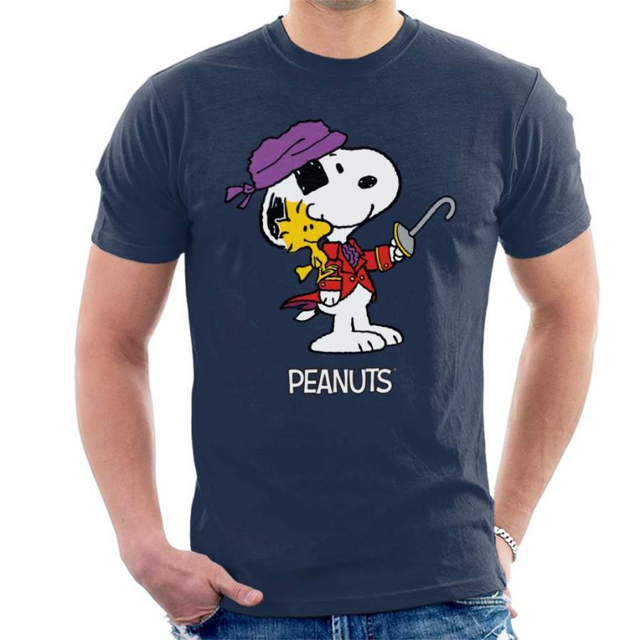 Peanuts Halloween Pirate Snoopy & Woodstock Men’s T-shirt