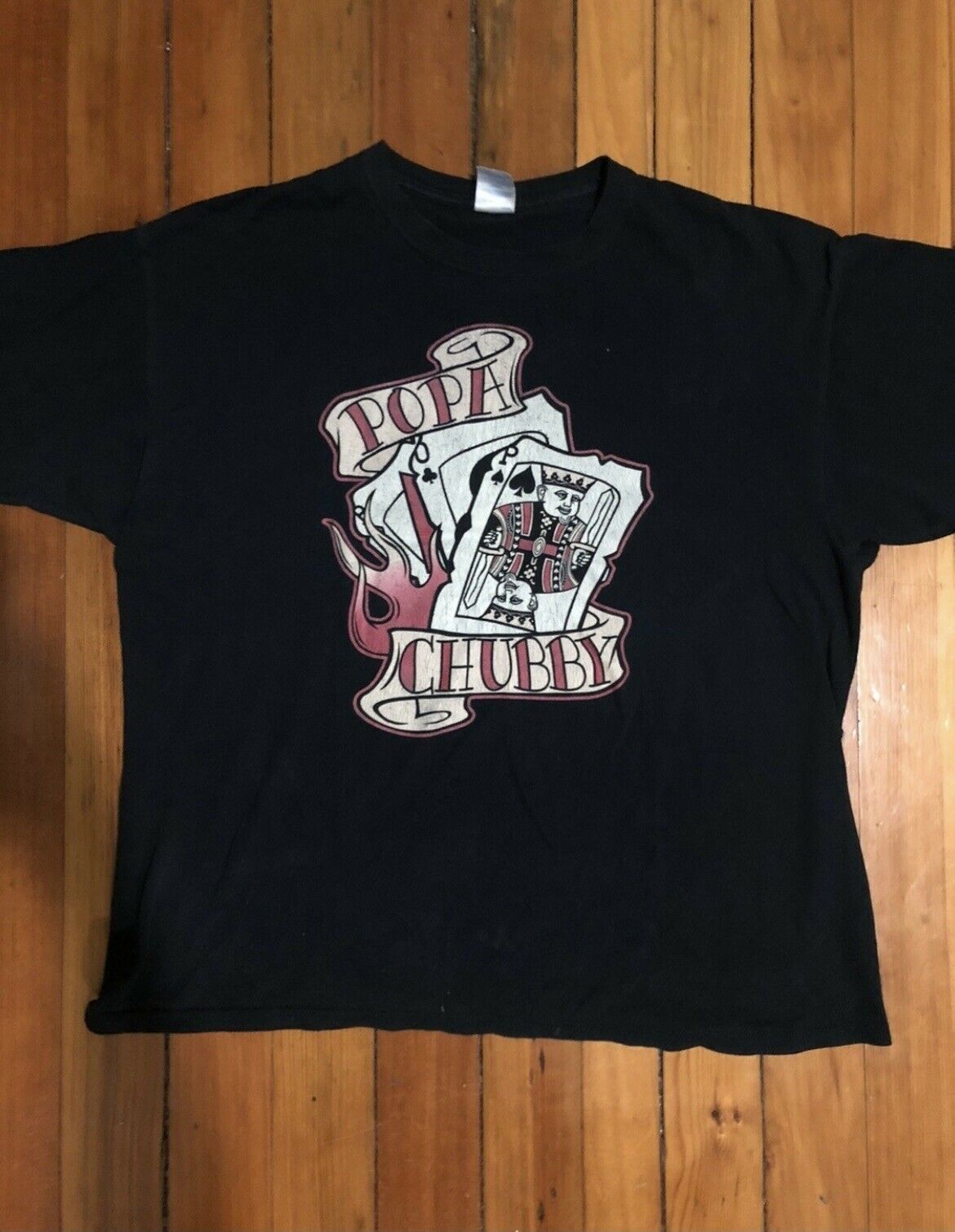 Vintage Popa Chubby Cards T Shirt Unisex black print t shirt