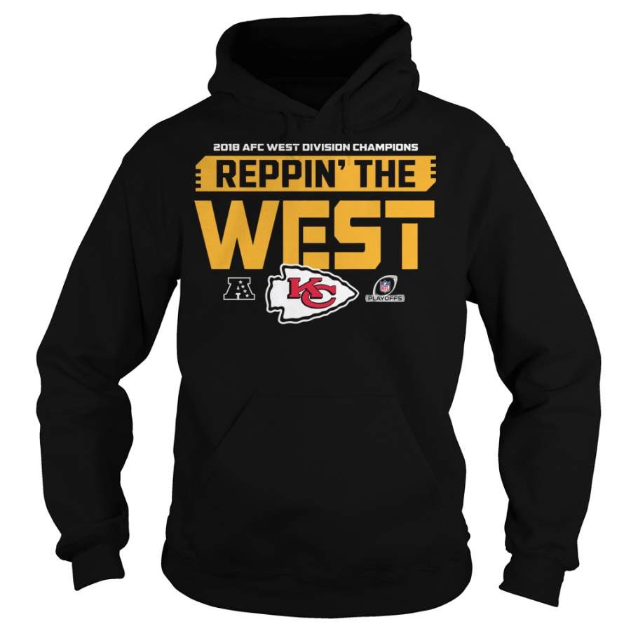 Kansas City Chiefs 2018 afc west division champion Reppin the West Hoodie