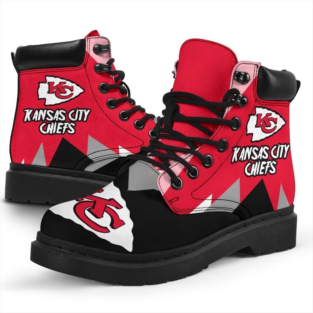 Kansas City Chiefs All Season Boots | Casual Shoes | Vegan Leather Custom Boot Shoes Tb132