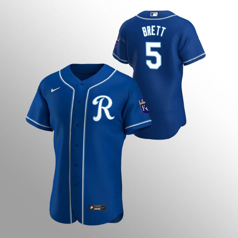 Men’S Kansas City Royals George Brett  Royal 2020 Alternate Team Logo Jersey – All Stitched, Embroidery