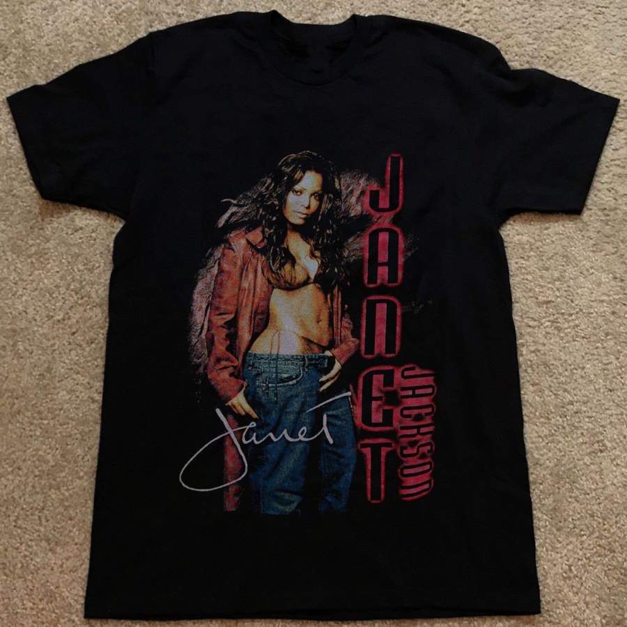 Vintage JANET JACKSON ALL FOR YOU CONCERT T-Shirt Hip Hop Pop Reprint