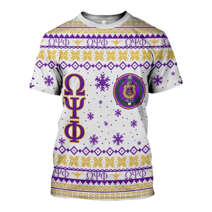 3D ALL OVER OMEGA PSI PHI UGLY SWEATER 3092019