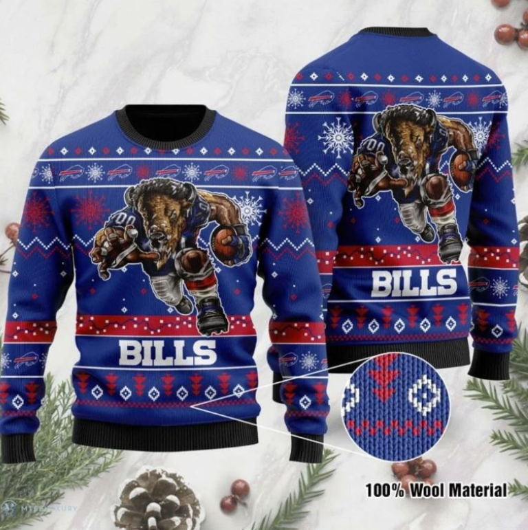 Buffalo Bills Christmas Gift For Fan Ugly Wool Sweater Christmas V1