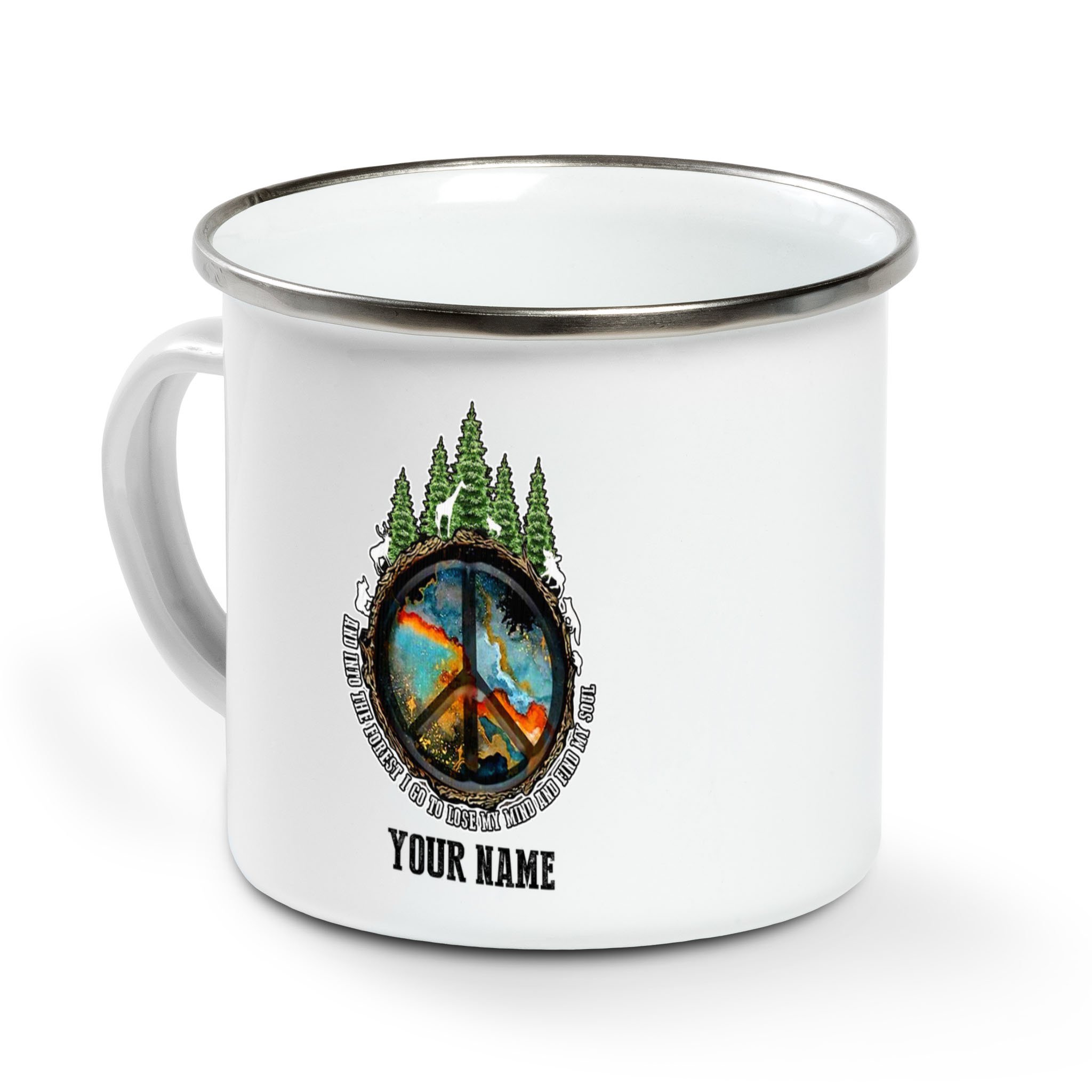 And Into The Forest I Go To Lose My Mind And Find My Soul Personalized Campfire Mug, Animal Forest Camping Hiking Mug Chipteeamz – TNN214