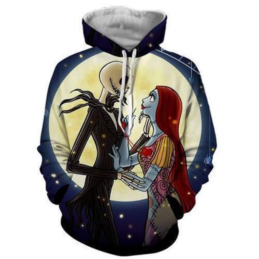 The Nightmare Before Christmas Jack&Sally Full Moon Pull Over Hoodie